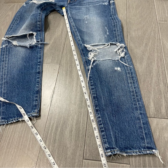 Moussy Vintage Ideal Tapered Jeans in Blue Size 25 Distressed Japanese Denim - Picture 16 of 16